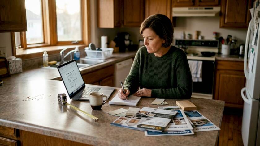 Homeowner preparing renovation cost estimate