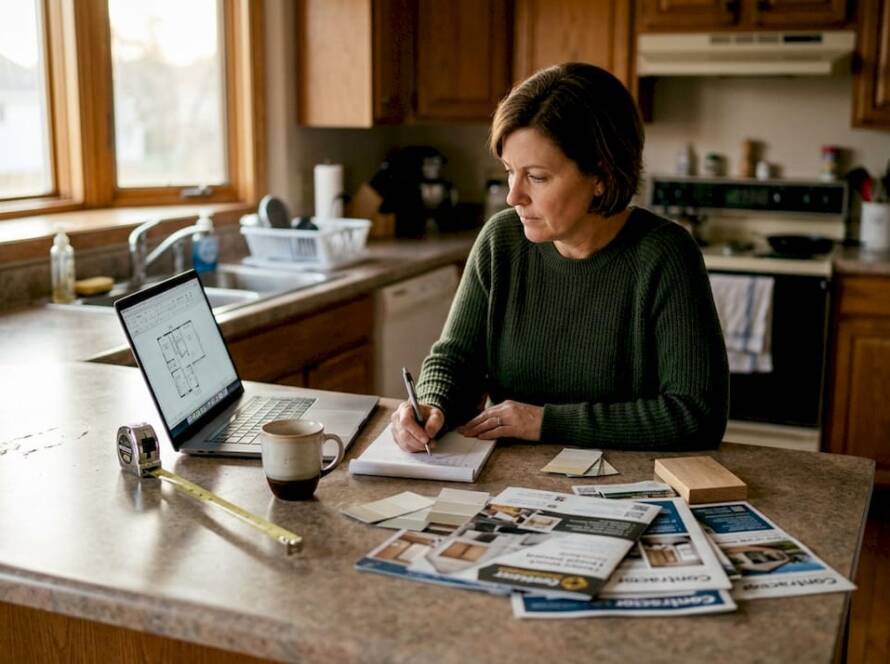 Homeowner preparing renovation cost estimate