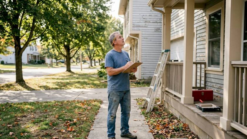 Homeowner planning exterior remodel curb appeal